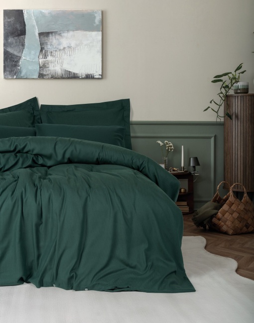 Lenjerie de pat dublu Model Craft Petrol Green