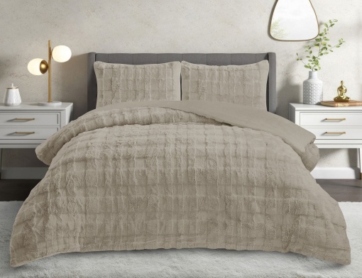 Set Cuvertura de pat 1 Persoana Model Rabbit Light Beige