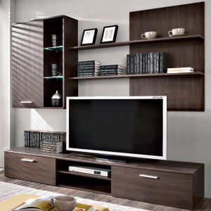 Ansamblu Comoda TV Salome Wenge 200x41x190 cm - Img 2
