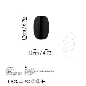 Aplica Heybe Negru 17x12x13 cm - Img 9