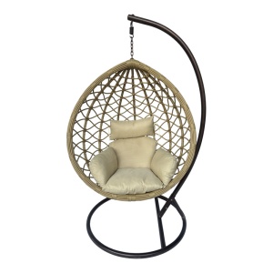 Balansoar de Gradina Model Lyere, Bej/Maro, 120x108x195 cm - Img 2