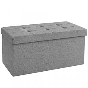 Banca hol tip Cufar Model Isabela, Gri, 76x38x38 cm - Img 2