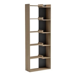 Bibliotecă Corpus, Sonoma/Antracit, 61 x 22 x 162 cm - Img 2