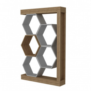 Biblioteca Model Artemis, Nuc/Alb, 90x24x140 cm - Img 4