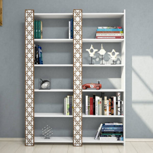 Biblioteca Model City, Alb/Nuc, 124.6x170x24.2 cm - Img 2