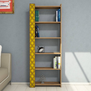 Biblioteca Model City V4, Nuc/Galben, 64.6x170x24.2 cm - Img 2