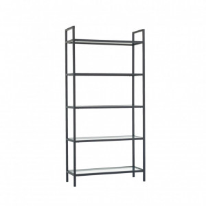 Biblioteca Model K100, Negru, 80x30x165 cm - Img 6