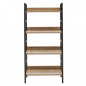 Biblioteca Pako World, Model Ramon, 60x28x125,5 cm, Negru/Natur - Img 3
