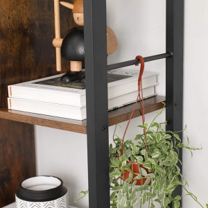 Biblioteca Vasagle, Model Armando, 74x30x154,5 cm, Maro Rustic/Negru - Img 9