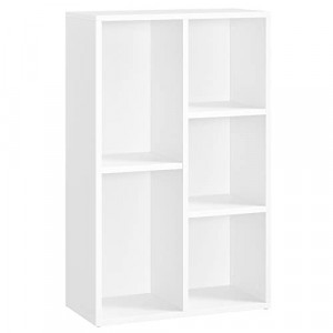 Biblioteca Vasagle, Model Rayna, 80x50x24 cm, Alb - Img 2