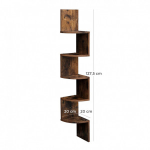Biblioteca Vasagle, Model Shelby, 20x20x127,5 cm, Maro Rustic - Img 7