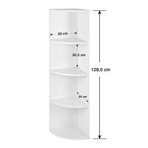 Biblioteca Vasagle, Model Spencer, 129.5x30x30 cm, Alb - Img 5
