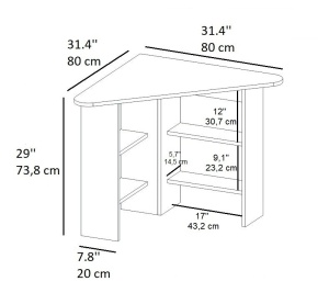 Birou Corner Nuc 80x73.8x80 cm - Img 6
