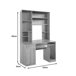 Birou cu biblioteca Model Novelty, Stejar sonoma, 120x55x182 cm - Img 2