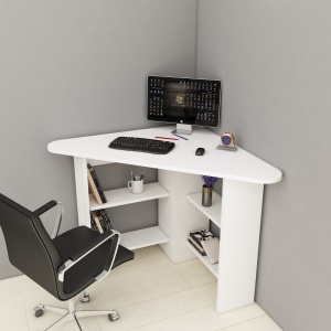 Birou de studiu Model Corner, Alb - Img 1