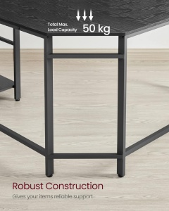 Birou Gaming Vasagle, model Colin, 138x76x138 cm, Negru - Img 8