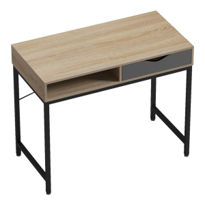 Birou Model Kama, Stejar sonoma/Gri/Negru, 95x48x76 cm - Img 4