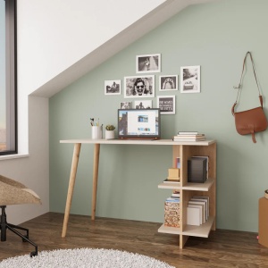 Birou Model Volet, Stejar/Bej nisip, 114x56x76 cm - Img 2