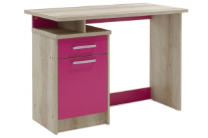 Birou pentru Copii Pako World, model Castillo, 100x75x55 cm, Stejar castillo/Roz - Img 1