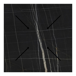 Blat de masă Relian, HPL, 12 mm grosime, aspect marmorat, negru, 80x80 cm - Img 3