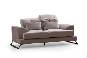 Canapea 2 locuri Frido Gri deschis 185x100x92 cm - Img 6