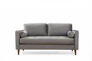 Canapea 2 locuri Jaber Gri 178x80 cm - Img 3