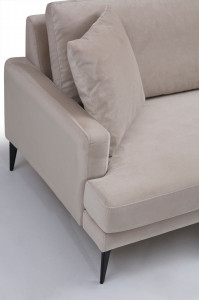 Canapea 2 locuri Leyla Gri deschis 180x63 cm - Img 4