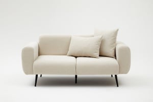 Canapea 2 locuri Side Crem 130x61x42 cm - Img 2