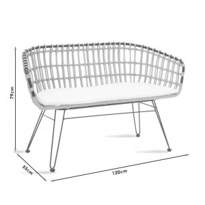 Canapea de Gradina Naoki Negru - Natural 120x55x79 cm - Img 5
