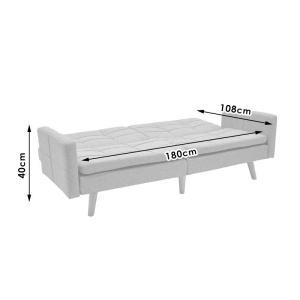 Canapea extensibila 3 locuri material textil flexibila gri inchis 198x87x76 - Img 12