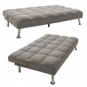 Canapea extensibila 3 locuri Rebel cu material textil de culoare gri deschis 189x92x82cm - Img 3