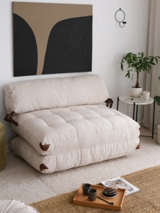 Canapea extensibilă cu 2 locuri Fold Alb 120x79x75 cm - Img 1