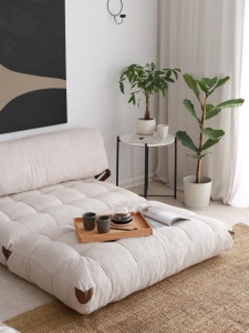 Canapea extensibilă cu 2 locuri Fold Alb 120x79x75 cm - Img 3