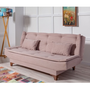 Canapea extensibilă cu 3 locuri Kelebek Gri 190x90x85 cm - Img 1