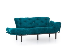 Canapea extensibilă cu 3 locuri Nitta Verde inchis 225x70 cm - Img 7
