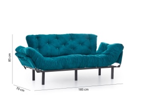 Canapea extensibilă cu 3 locuri Nitta Verde inchis 225x70 cm - Img 14