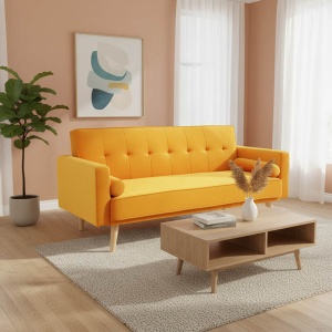 Canapea Extensibila Success, galben, 3 locuri, 190x80x84 cm