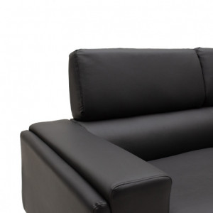 Canapea Shea 3 Locuri Negru 198x80x87 cm - Img 3