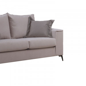 Canapea Verona 2 locuri crem - perne mocha 173x93x100cm - Img 3