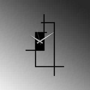 Ceas de perete decorativ din metal Corner Negru 49x30 cm - Img 4
