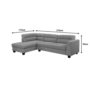 Coltar Camile V1, antracit, 270x174x95 cm - Img 7