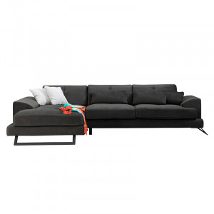 Coltar dreapta PWF-0503 catifea antracit - negru 308x190x100/92cm - Img 5