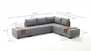 Coltar Extensibil Fly Corner Sofa Bed RightMaro - Img 10