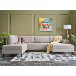 Coltar extensibil Versatile PWF-0536 material textil crem 300x202x78cm - Img 3
