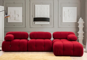 Colțar modular Bubble Rosu 288x190x75 cm - Img 1