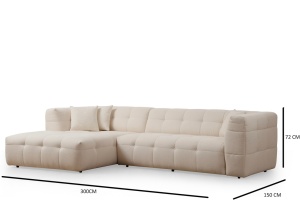 Colțar modular stanga Cady Bej 300x150x72 cm - Img 7