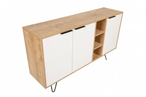 Comoda Model Clara, Stejar/Alb, 142x35.6x83 cm - Img 3