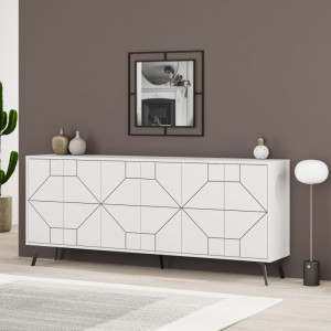 Comoda Model Dune, Alb, 184x35x77.4 cm - Img 2