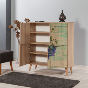 Comoda Model G62:G67, Stejar sonoma, 95x36x111 cm - Img 4