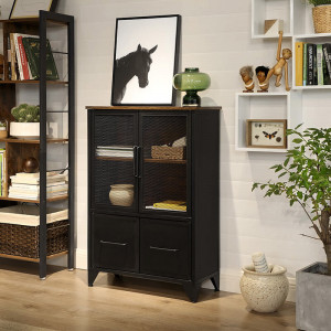 Comoda Model Gael, Maro/Negru, 70x33x100 cm - Img 1